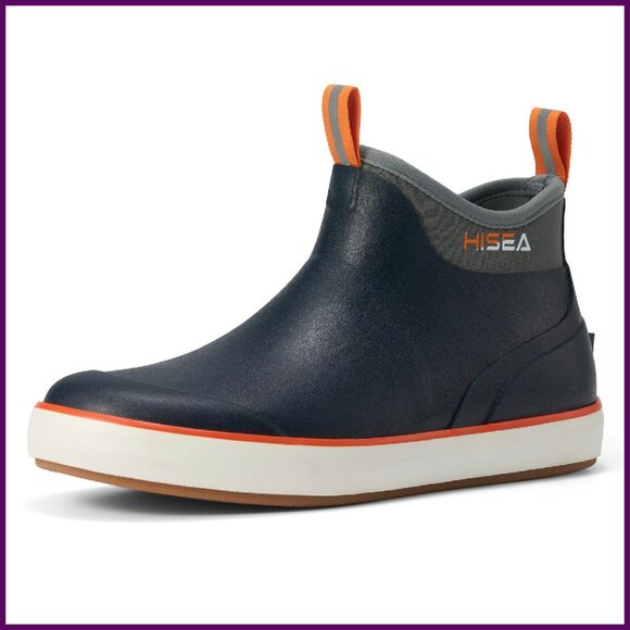 Men's Waterproof Neoprene Lined Deck Boots Anti-Slip Ankle High